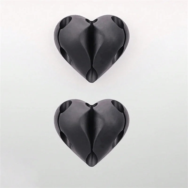 2Pcs Heart-Shaped Mini Cable Winder Organizer USB Charging Cable Clips Desk Tidy Organiser Holder Protectors in Home Office Car