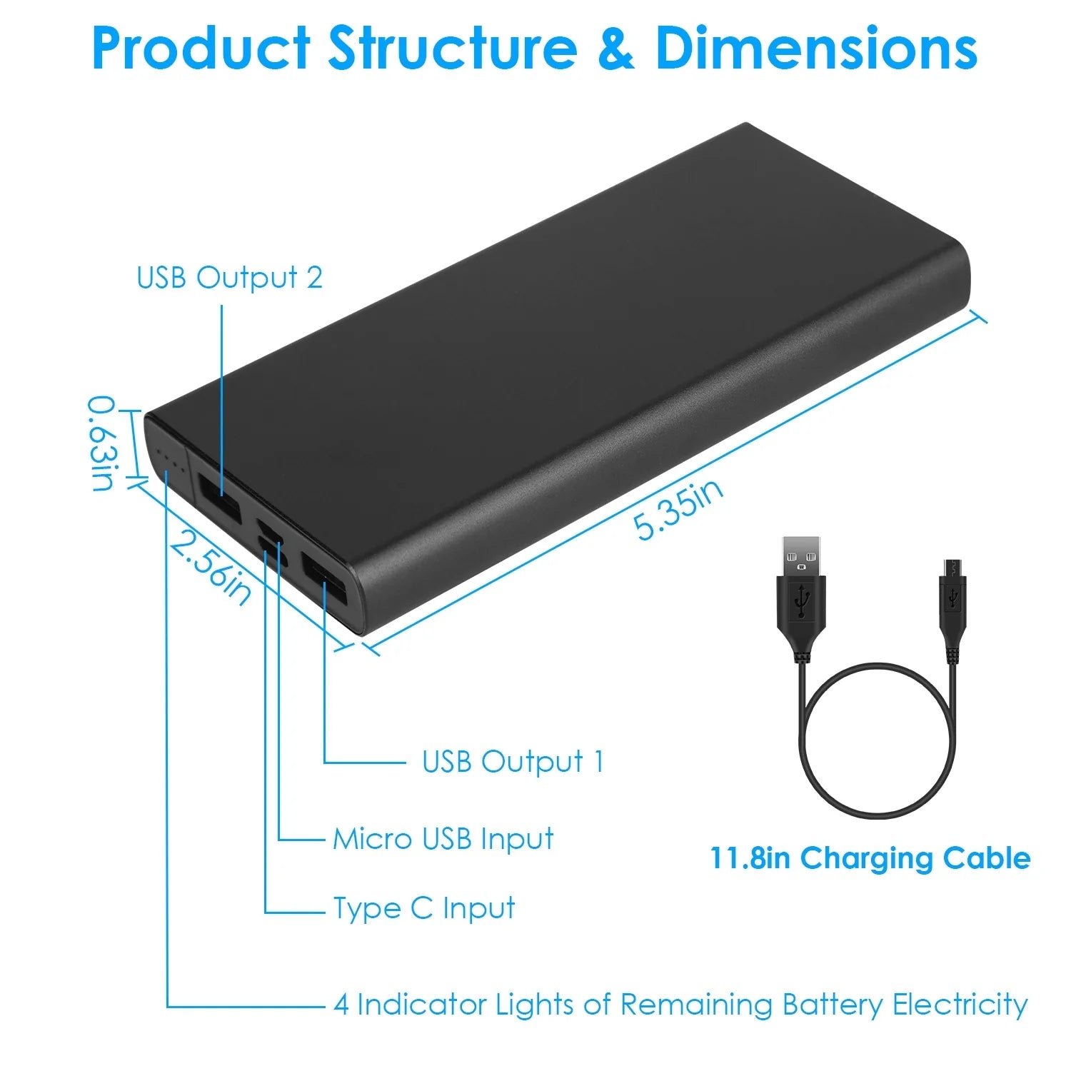 AquaBeatz Large-Capacity Portable Power Bank