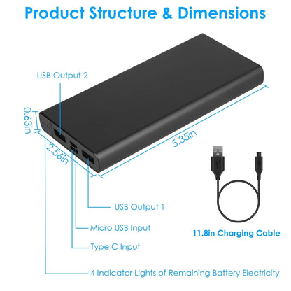 AquaBeatz Large-Capacity Portable Power Bank